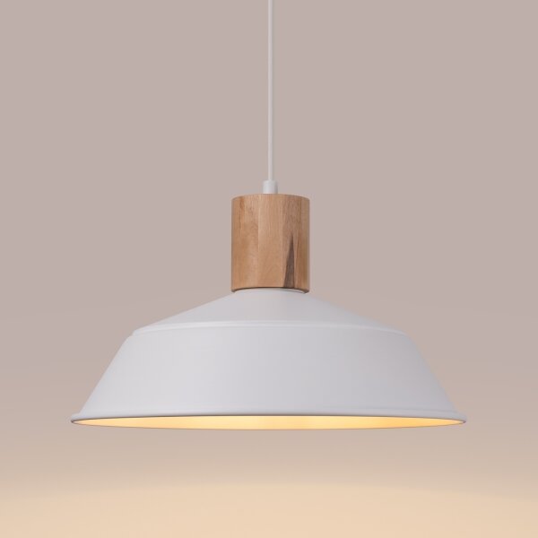 Sollux SL.1321 - Lampadario a sospensione con filo FANO 1xE27/15W/230V diametro 34 cm bianco