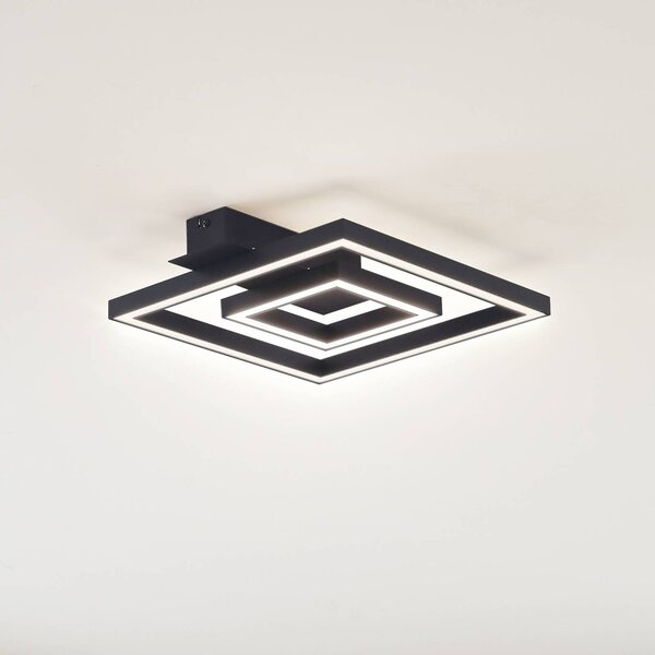 Plafoniera a LED Madamo Lindby, Nero, Soggiorno / Sala da pranzo, Alluminio, Moderno, Plafoniera LED