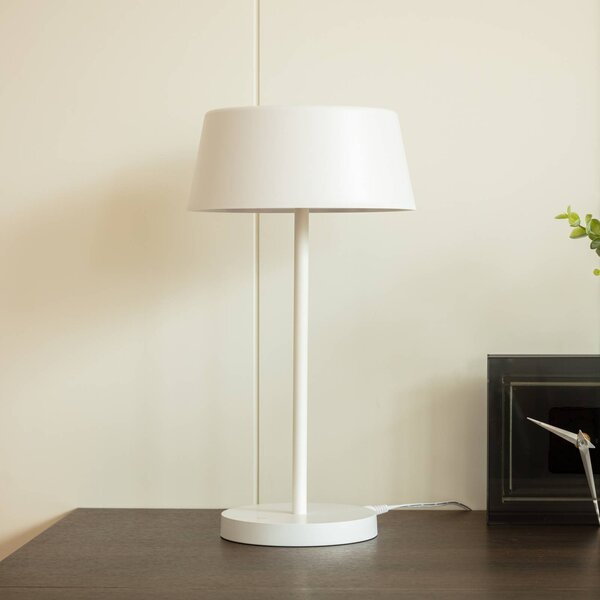 Lampada da tavolo a LED Milica Lindby, dimmerabile, Bianco / Opale, Soggiorno / Sala da pranzo, Metallo, Scandinavo, Lampada da tavolo LED