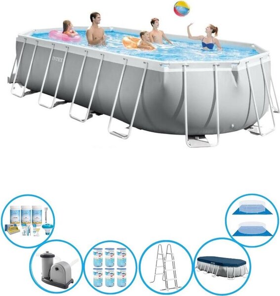 Intex Pool Prism Frame - Pacchetto piscina - 610x305x122 cm