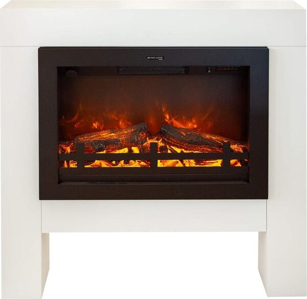 Caminetto elettrico Xaralyn - Bolea EW - legno bianco - 1500 Watt di riscaldamento - con telecomando - caminetto da incasso incluso