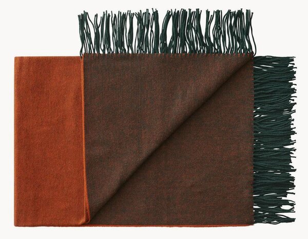 Coperta in misto lana con frange Franja