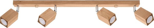 Lampada da soffitto KEKE 4 rovere 4xGU10 10W legna 20x5x80cm Sollux Lighting