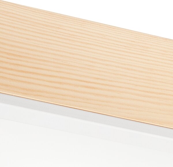 Plafoniera NATURAL SQUARE 4xE27/15W/230V 39x39 cm pino/bianco