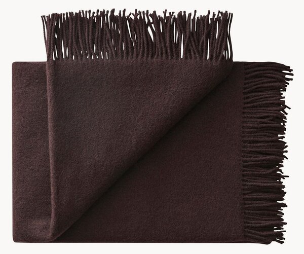 Coperta in lana di agnello con frange Season