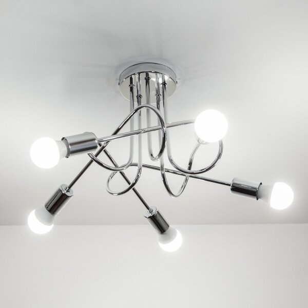 Lampadario a montaggio superficiale OXFORD 5xE27/15W/230V cromo lucido