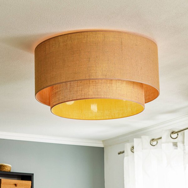 Plafoniera soffitto Boho jute Euluna, dimmerabile, Marrone / Ruggine, Soggiorno / Sala da pranzo, Tessuto / Stoffa / Seta, Campagna / Rustiche, Plafoniera