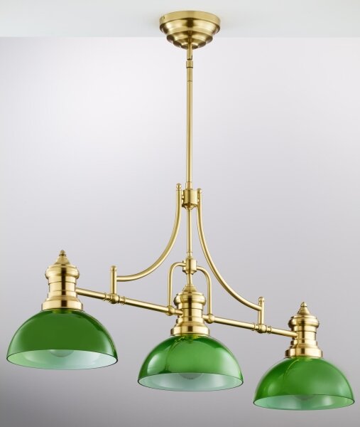 Jupiter 2074 - Lampadario su asta PLATINO 3xE27/15W/230V verde/oro