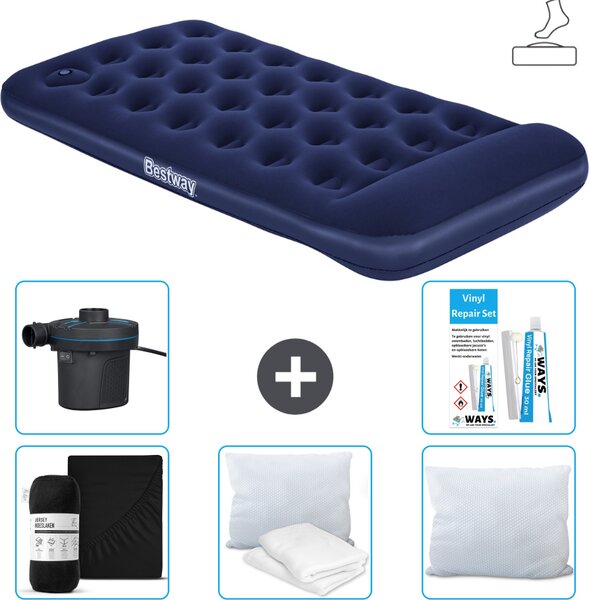 Materasso gonfiabile Bestway - 1 persona - 99 x 188 x 28 cm - Blu - Accessori inclusi