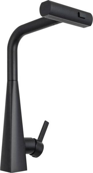 Rubinetto da cucina - Estraibile - Acciaio inox - Girevole - Caldo e freddo - Monocomando a 1 foro - Cartuccia ceramica - Attacco G3/8 - Nero