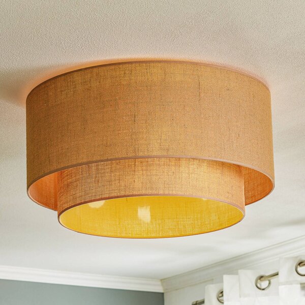 Plafoniera soffitto Boho jute Euluna, dimmerabile, Marrone / Ruggine, Soggiorno / Sala da pranzo, Tessuto / Stoffa / Seta, Campagna / Rustiche, Plafoniera