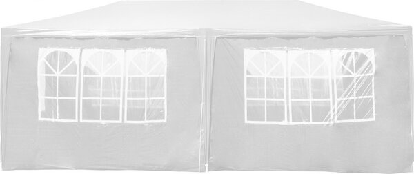 Padiglione Wiltec 3 x 6 m in bianco con protezione UV 50+, padiglione da giardino con sponde avvolgibili, tenda per feste con finestre, ad esempio per terrazze e festival