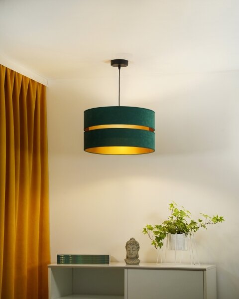 Duolla - Lampadario a sospensione con filo DUO 1xE27/15W/230V diametro 40 cm verde/oro