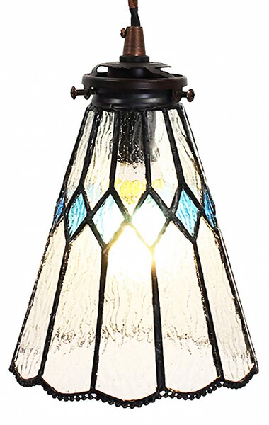 Clayre & Eef lampada a sospensione Tiffany Ø 15x115 cm Vetro trasparente
