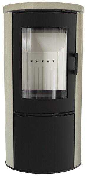 Stufa a legna in acciaio KRATKI AB S/DR ECO 5,5 kW Ø 150 crème rivestimento decorativo