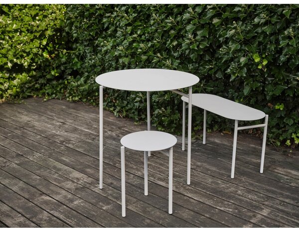 Tavolo da pranzo rotondo in metallo bianco ø 70 cm Disc - Zone