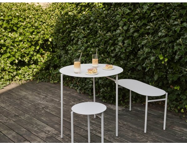 Tavolo da pranzo rotondo in metallo bianco ø 70 cm Disc - Zone