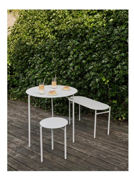 Tavolo da pranzo rotondo in metallo bianco ø 70 cm Disc - Zone