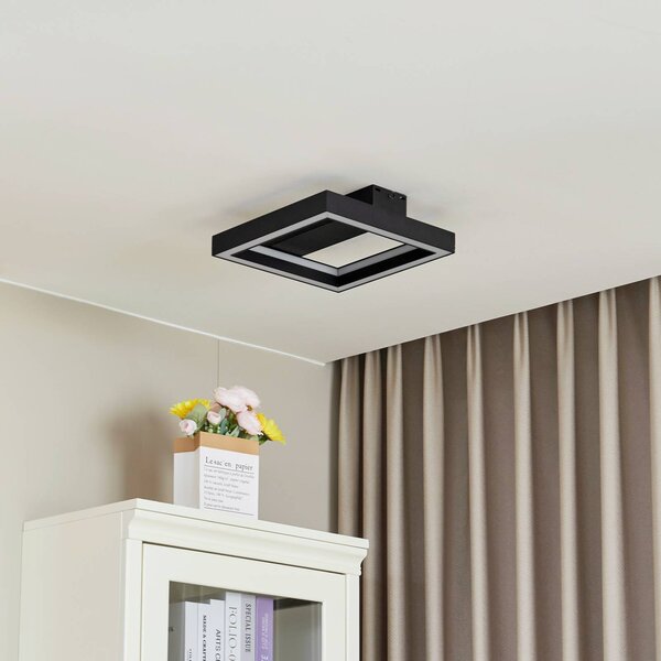 Plafoniera smart Tjado Lucande, dimmerabile, Nero, Soggiorno / Sala da pranzo, Metallo, Moderno