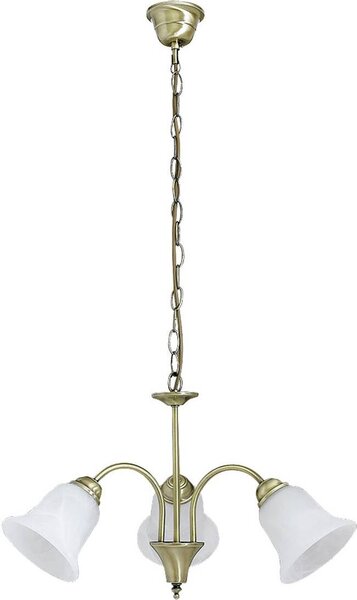 Rabalux 7373 Lampadario a 3 faretti Francesca, E14, bronzo-argento-bianco, rotondo, classico, ø600 mm