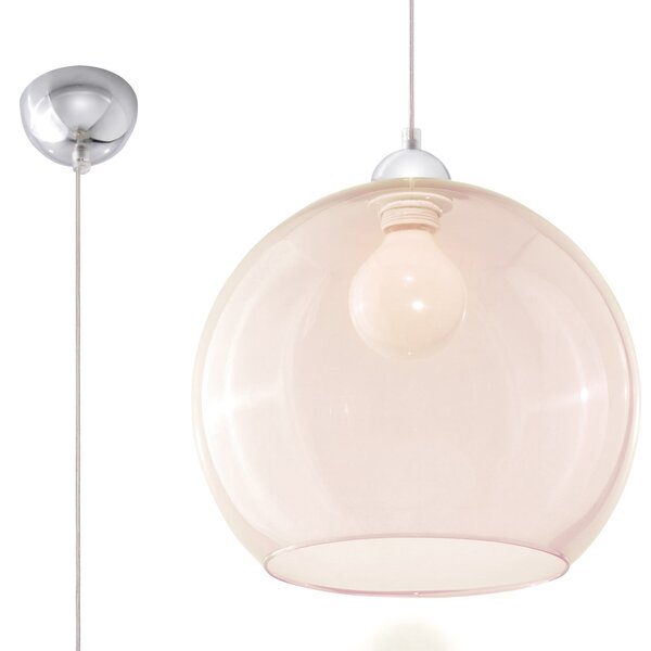 Lampada a sospensione BALL champagne 1xE27 15W acciaio/vetro 120x30x30cm Sollux Lighting