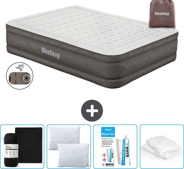 Materasso gonfiabile Bestway - 2 persone - 152 x 203 x 46 cm - Marrone - Accessori inclusi