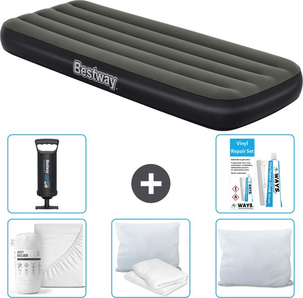 Materasso gonfiabile Bestway - 1 persona - 76 x 185 x 25 cm - Verde - Accessori inclusi