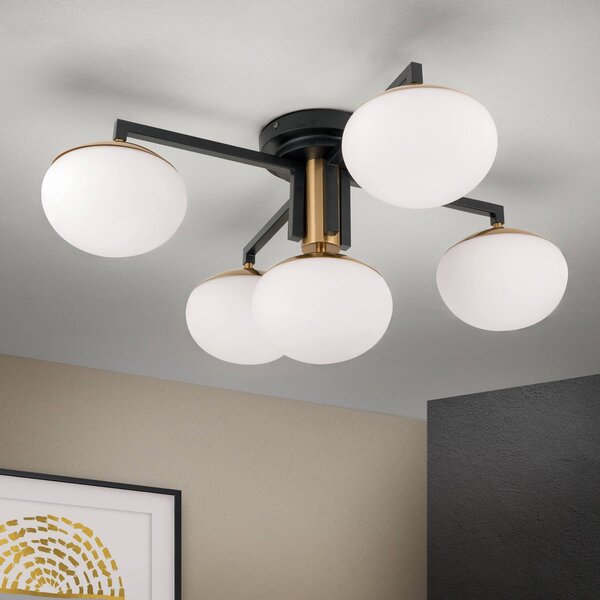 ORION Plafoniera soffitto Josephine, dimmerabile, Nero, Soggiorno / Sala da pranzo, Metallo, Plafoniera