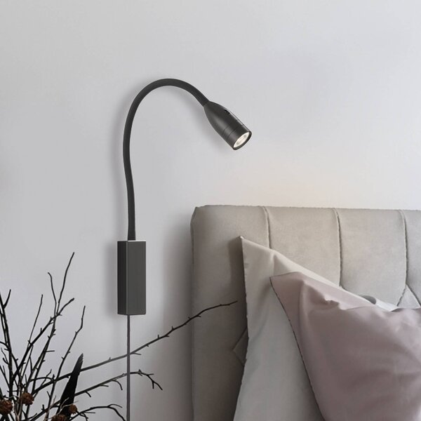 FISCHER & HONSEL Applique da parete a LED Sten, dimmerabile, Nero, Soggiorno / Sala da pranzo, Metallo, Moderno, Applique a LED