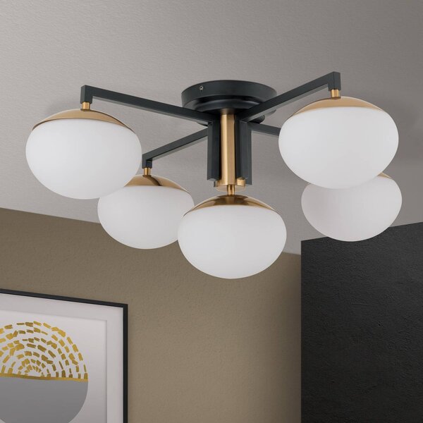 ORION Plafoniera soffitto Josephine, dimmerabile, Nero, Soggiorno / Sala da pranzo, Metallo, Plafoniera