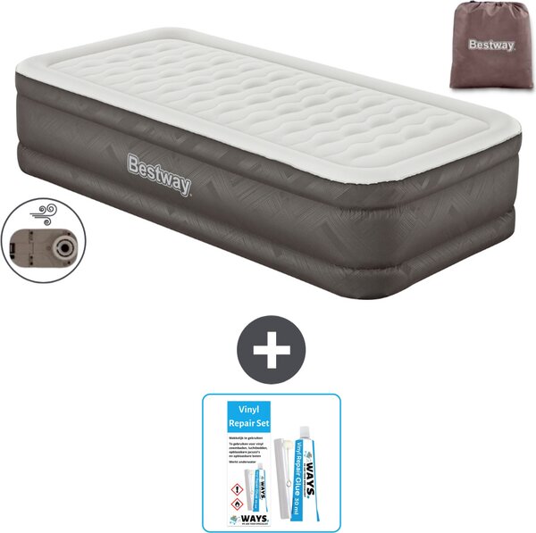 Materasso gonfiabile Bestway - 1 persona - 97 x 191 x 46 cm - Marrone - Accessori inclusi