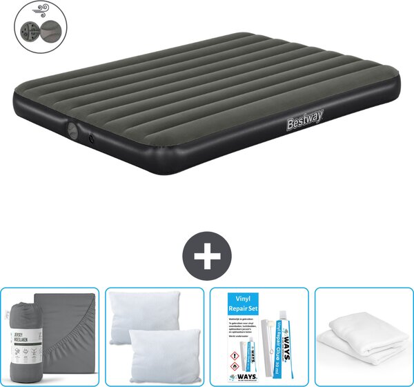 Materasso gonfiabile Bestway - 2 persone - 152 x 203 x 25 cm - Verde - Accessori inclusi