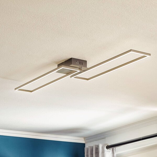 Briloner Plafoniera a LED Frame, dimmerabile, Nero, Soggiorno / Sala da pranzo, Metallo, Moderno, Plafoniera LED