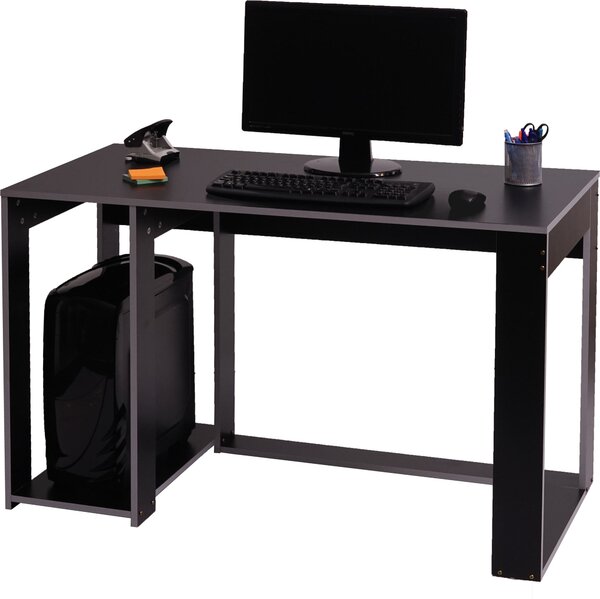 Scrivania MCW-J26, scrivania per computer e ufficio, 120x60x76 cm ~ nero-grigio