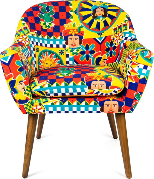 Poltrona Excelsa Sicilian Rhapsody in poliestere e multistrato 70x65x83 cm multicolore