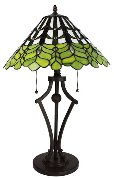 Lampada da tavolo Tiffany Clayre & Eef Ø 41x62 cm Vetro bianco verde