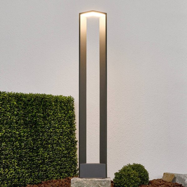 Lampioncino da giardino Jeny Lucande, Nero, Alluminio, Moderno, Lampada LED da esterni