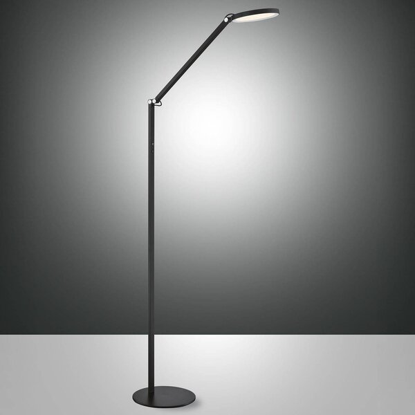Fabas Luce Lampada da terra a LED Regina, dimmerabile, Nero, Soggiorno / Sala da pranzo, Metallo, Moderno, Lampada LED da terra
