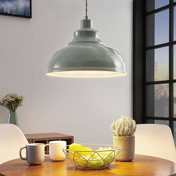Lindby Lampada a sospensione Albertine, metallo celeste