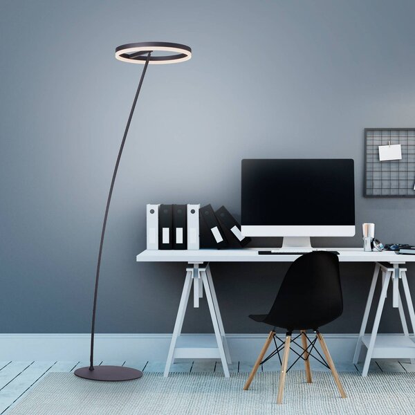 Paul Neuhaus Lampada da terra a LED Titus, dimmerabile, Nero, Soggiorno / Sala da pranzo, Alluminio, Moderno, Lampada LED da terra