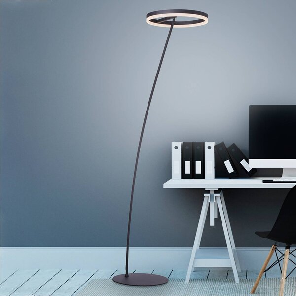 Paul Neuhaus Lampada da terra a LED Titus, dimmerabile, Nero, Soggiorno / Sala da pranzo, Alluminio, Moderno, Lampada LED da terra