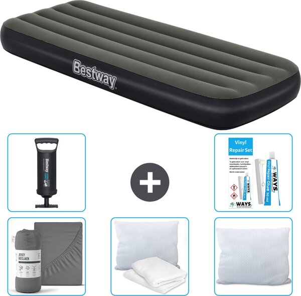 Materasso gonfiabile Bestway - 1 persona - 76 x 185 x 25 cm - Verde - Accessori inclusi