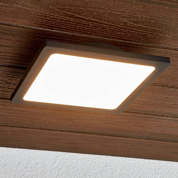 Lucande Plafoniera LED da esterni Mabella, 23 cm, antracite Mabella, Nero, Alluminio, Moderno, Plafoniere LED