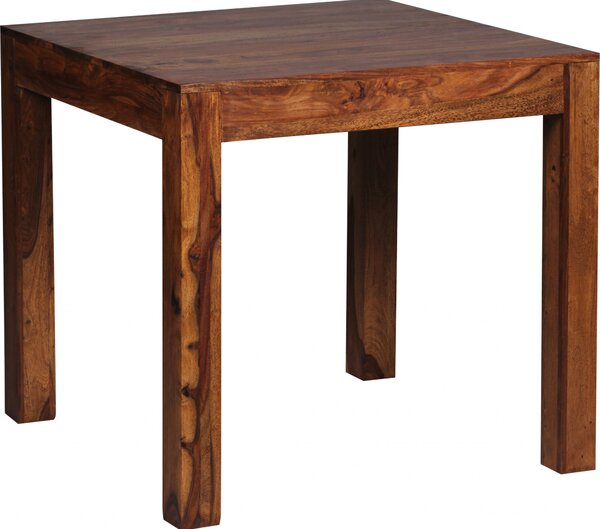 Tavolo da pranzo Wohnling design quadrato massiccio 80 x 80 cm in legno massiccio di sheesham; WL1.319