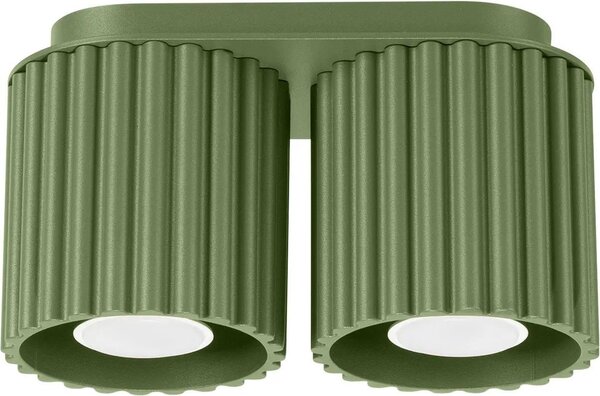 Lampada da soffitto AURA 2 verde oliva GU10 2xGU10 10W alluminio 12x10x21cm Sollux Lighting