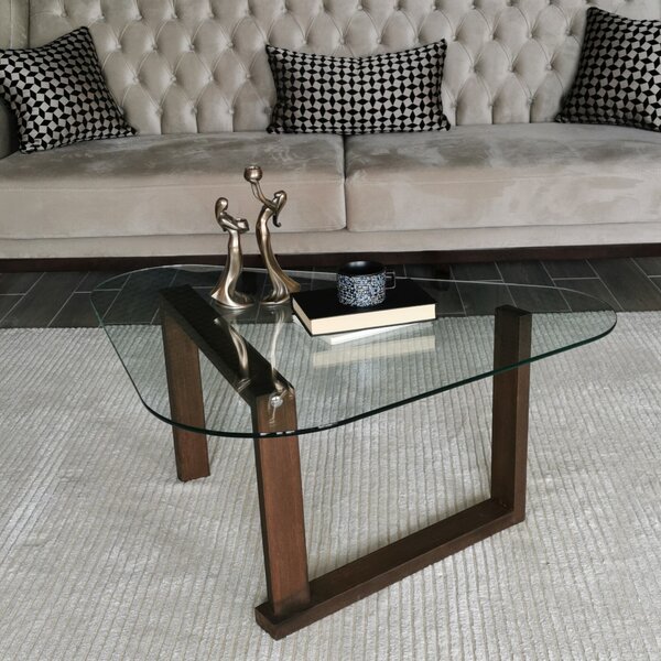 Skye Decor, Cam Orta Sehpa S302, tavolini, noce, legno, 96 x 41 x 81 cm