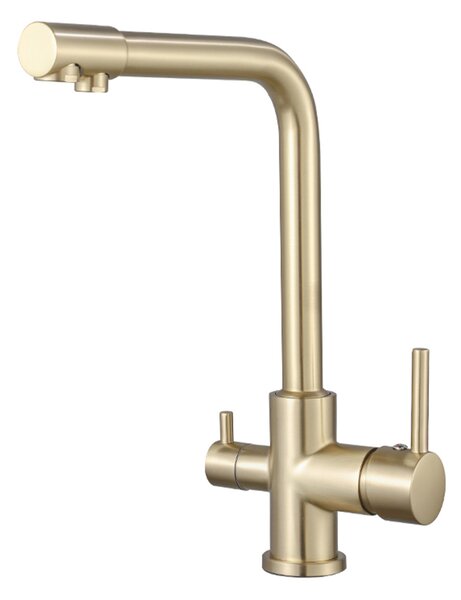 Rubinetto da cucina a tre vie in stile retrò con filtro in ottone LAYNA Gold LAUFERI