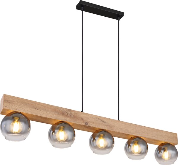 Globo Lighting lampada a sospensione in metallo nero opaco, 5x E27