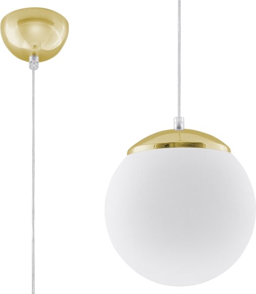 Lampada a sospensione UGO 20 oro 1xE27 15W acciaio/vetro 110x20x20cm Sollux Lighting