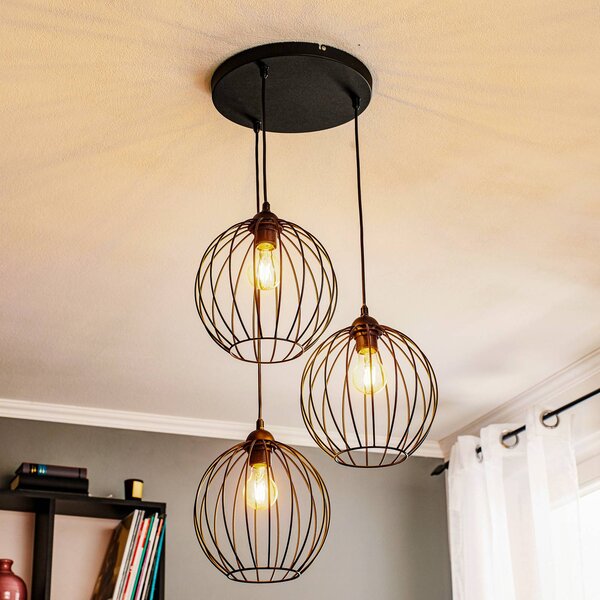Lampada a sospensione Cumera HELAM, dimmerabile, Nero, Soggiorno / Sala da pranzo, Metallo, Moderno, Lampada a sospensione